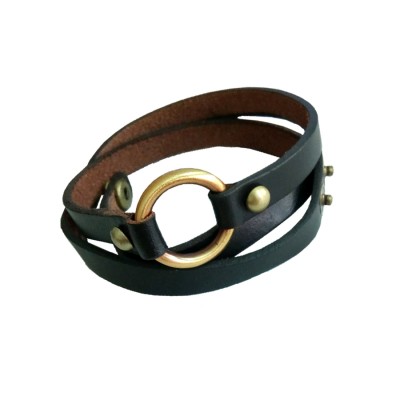 Black Belt Leather Bracelet